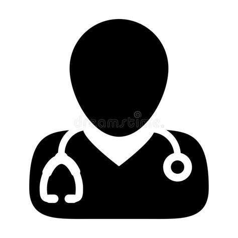 Doctor Icon Vector With Stethoscope For Medical Consultation Physician Profile Symbol Male