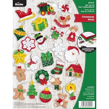 Amazon Bucilla E Felt Applique Pc Ornament Kit X