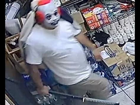 Masked Clown Wielding Samurai Sword Robs PA Store Cops Across