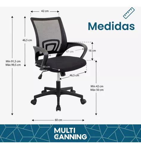 Silla Escritorio Ergonomica Oficina Pc Sillon Negro Mesh En