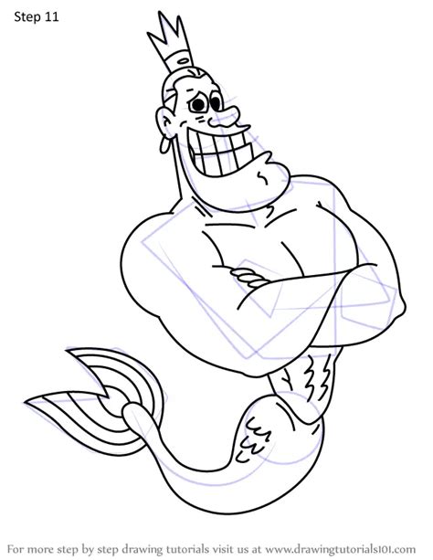 How To Draw King Neptune From Zig And Sharko Zig And Sharko Step By Step