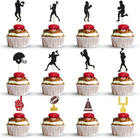 Pcs Rugby Cupcake Toppers Rugby Cake Decorations Rugby Ball Cake