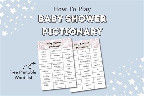 Baby Shower Pictionary (Free Printable Word Sheet)