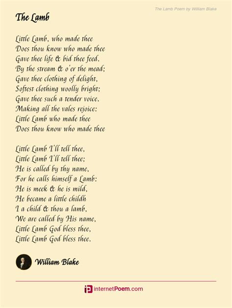 The Lamb Poem by William Blake