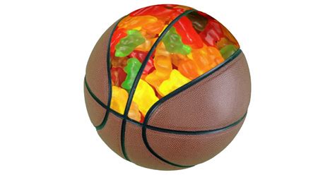 Cute Foodie Rainbow Colourful Candy Gummy Bear Basketball Zazzle