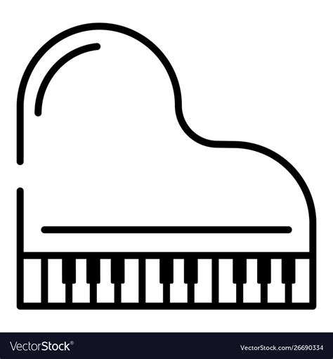 Top View Grand Piano Icon Outline Style Royalty Free Vector