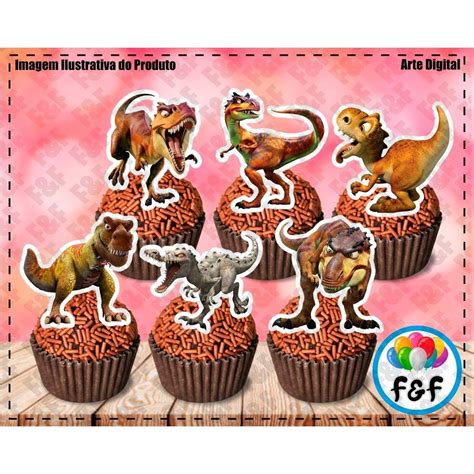 60 Toppers Tags Para Docinhos Doce Dinossauro