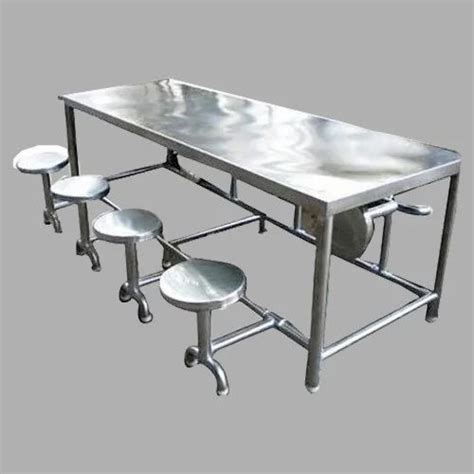 Seater Stainless Steel Canteen Dining Table Color Silver At Best