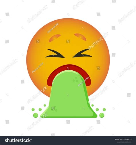 Burping Smiley Green Vomit Emoji Reactions Stock Vector Royalty Free