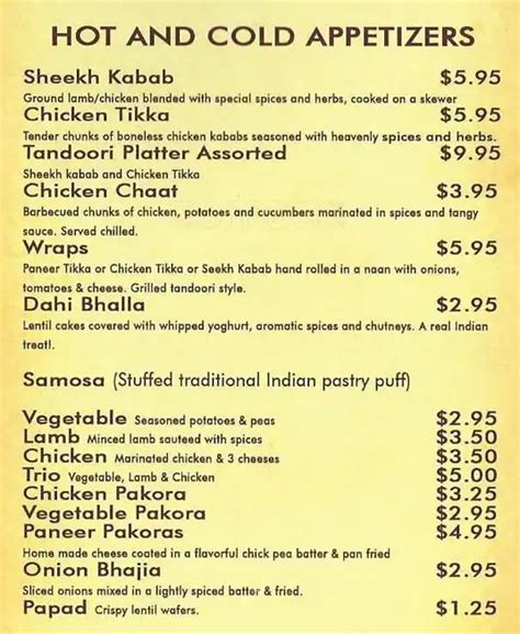 MaharaJa Indian Restaurant Menu - Urbanspoon/Zomato