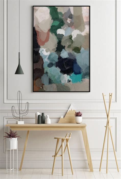 Extra Large Abstract Art Set Of 4 Wall Art 72x48 Art Teal Abstract