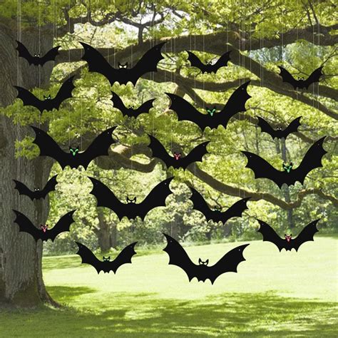 Pcs Hanging Bats Halloween Decoration Outside Large Flying