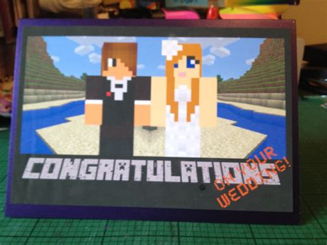 Glitter & Sew On: Minecraft Wedding Card