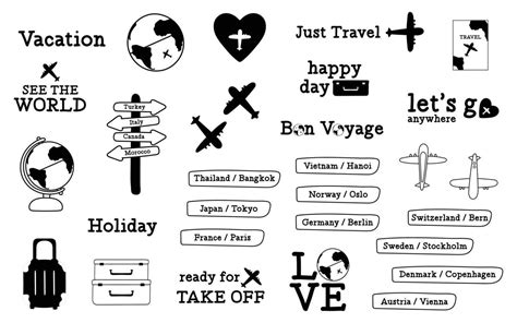 Set Of Travel Stickers Collection 32322851 Vector Art At Vecteezy