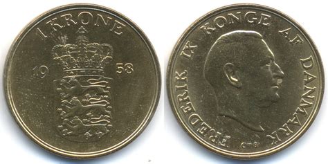 Dänemark Denmark 1 Krone 1958 CS Frederik IX 1947 1972 vorzüglich