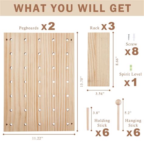 Wood Pegboard Combination Wall Organizer Kit Wooden Display Etsy