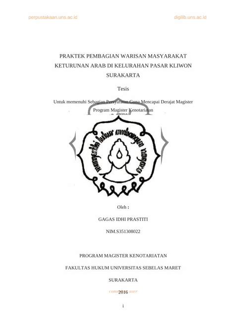 PDF PRAKTEK PEMBAGIAN WARISAN MASYARAKAT Yakni Hukum Waris Adat