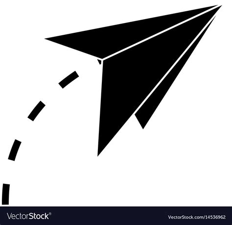 Paper airplane creativity symbolic silhouette Vector Image