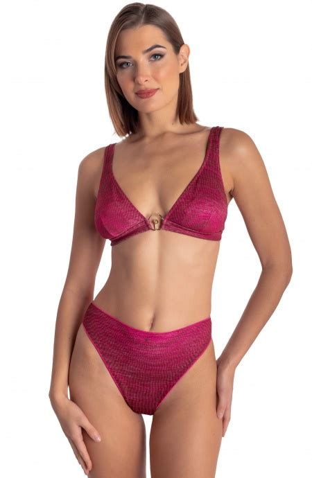 BIKINI BRASSIERE LUREX CON ACCESSORIO STAMPA TIGER SUN Taglia S Color