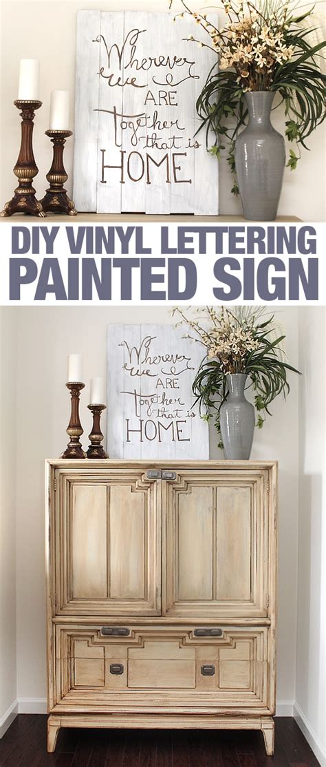 DIY Vinyl Lettering Painted Sign - How to Nest for Less™