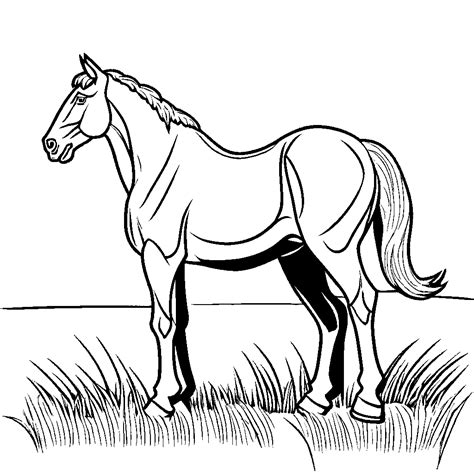 Standing Horse Coloring Page Lulu Pages