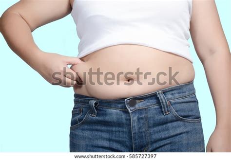 Abdominal Surface Fat Woman On Pastel Stock Photo Shutterstock