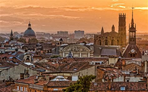 Download Wallpapers Toulouse Sunset Evening Cathedral Toulouse