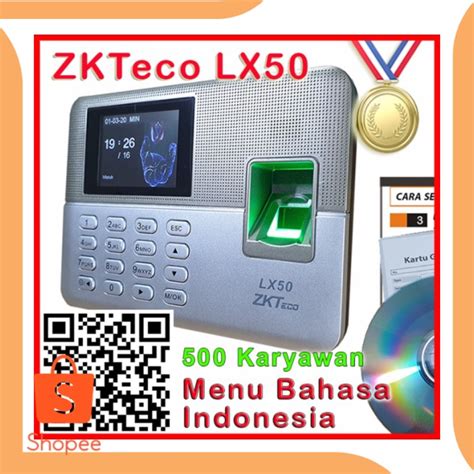 Jual Mesin Absensi Sidik Jari ZKTeco LX50B Bahasa Indonesia Accessories