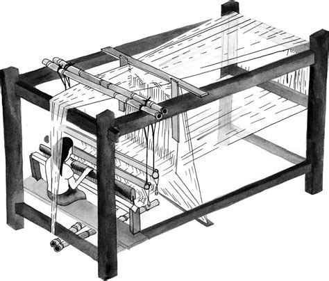 Métier à tisser Lao Tai dessin de Corinne Matesich Tiandi