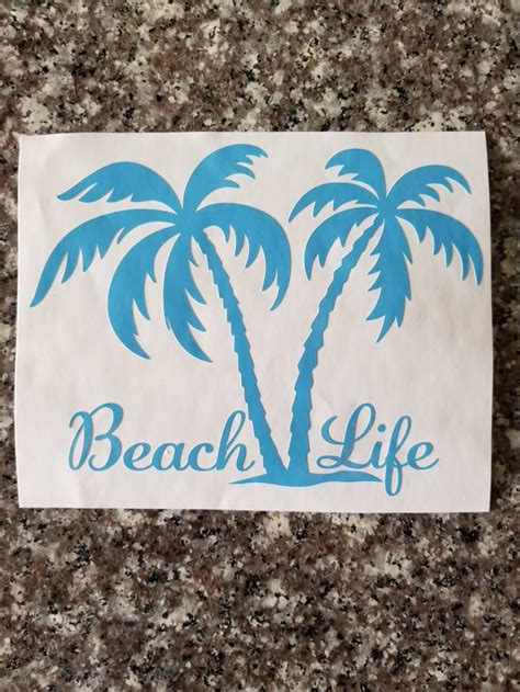 Beach Life Decalpalm Trees Decalcar Decallaptop Decalyeti Etsy