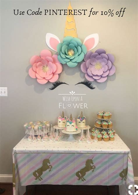 Unicorn Flower Backdrop Diy Unicorn Party Unicorn Birthday Etsy