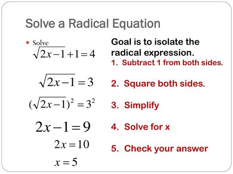 Ppt Solving Radical Equations Powerpoint Presentation Free Download Id 2521309