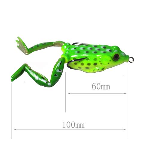 50pcs Topwater Rubber Frog Fishing Lures Realistic Frog Bait Hook 6cm