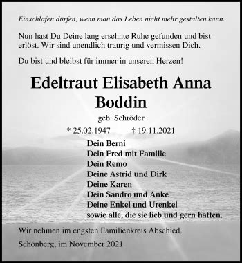 Gedenkkerzen Von Edeltraut Elisabeth Anna Boddin Trauer Anzeigen De