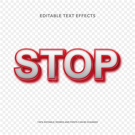 Editable Text Effect Vector Hd Png Images Stop Editable Text Effect