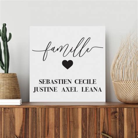 Tableau déco personnalisé Tableau famille avec prénoms