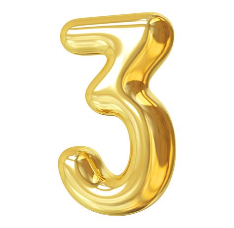 Number 3 3d Gold 11297083 Png