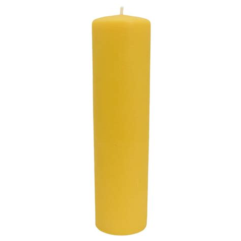 100 Pure Beeswax Candle 12 Inch Smooth Pillar Yellow Gold Main Street Honey Shoppe