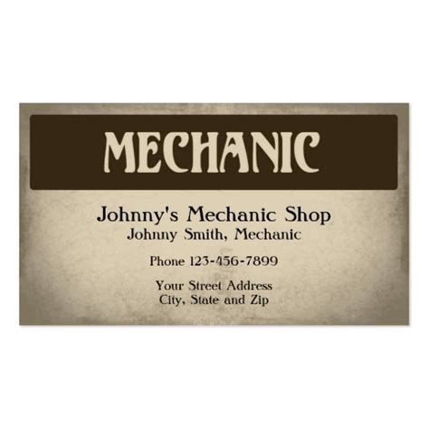 Auto Mechanic Business Card | Zazzle