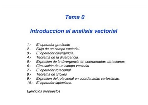 Tema Introduccion Al Analisis Vectorial