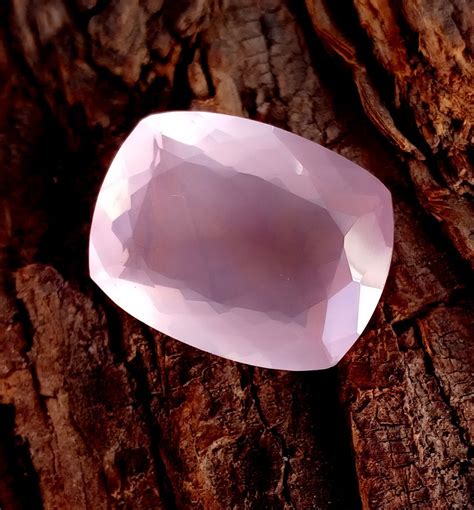 Rose Quartz Gemstone Faceted Cushion Shape Top Quality Pink Etsy