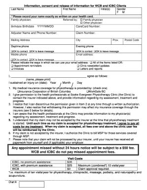 Fillable Online Icbc Wcb Patient Registration Form Sooke Evergreen