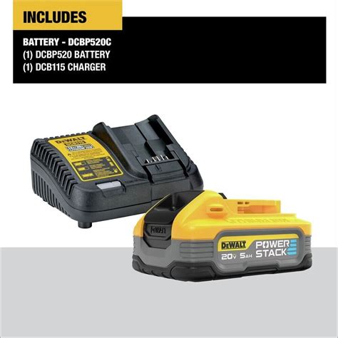 Dewalt Dcbp520c Powerstack 20v Max 5 Ah Li Ion Battery And Charger Kit New 885911835053 Ebay