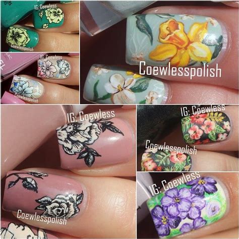 Eva On Instagram Here S A Collage Of My Favorite Floral Nails I Ve