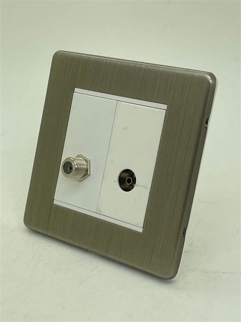 Screwless Brushed Chrome Satin Steel Plug Sockets Light Switches