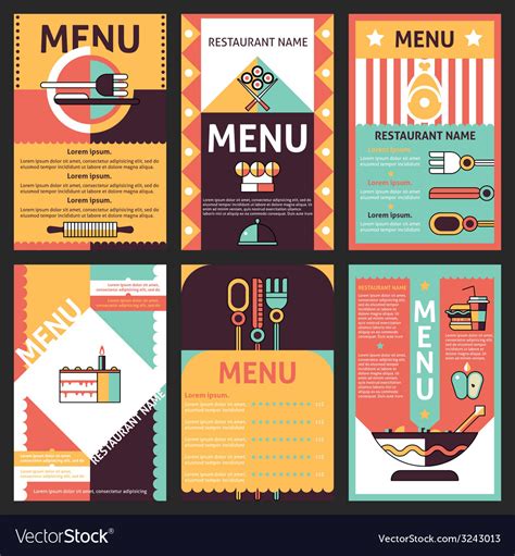 Restaurant menu designs Royalty Free Vector Image