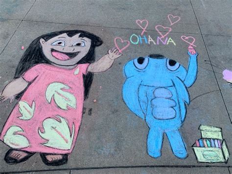 Lilo And Stitch Sidewalk Chalk Art Sidewalk Chalk Art Sidewalk Art