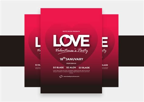 Valentines Day Love Party Flyer Design 1424506 Vector Art At Vecteezy