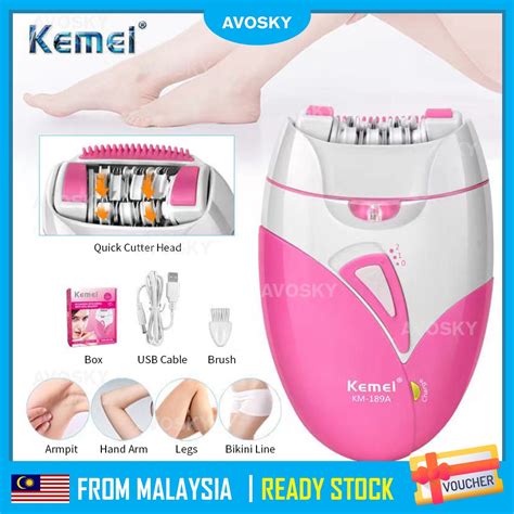 AVOSKY KEMEI Epilator Man Women Electric Lady Body Hair Remover Removal