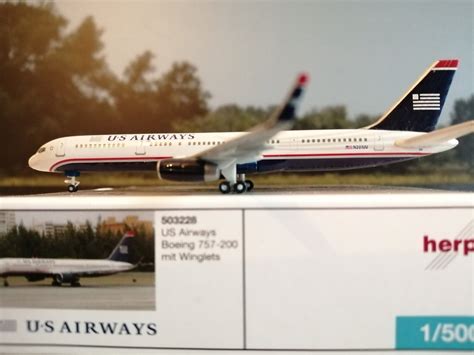 503228 Herpa Wings 1 500 US Airways B757 200 New Colours RARE